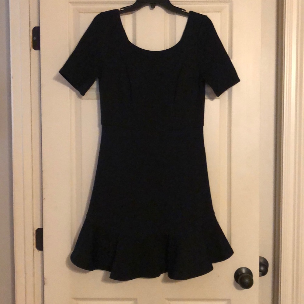 Anthropologie black ruffle bottom dress